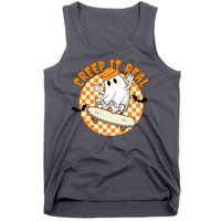 Creep It Real Skater Ghost Halloween Retro Tank Top