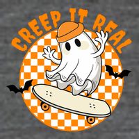 Creep It Real Skater Ghost Halloween Retro Toddler T-Shirt