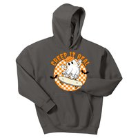 Creep It Real Skater Ghost Halloween Retro Kids Hoodie