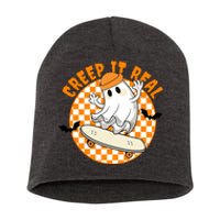 Creep It Real Skater Ghost Halloween Retro Short Acrylic Beanie