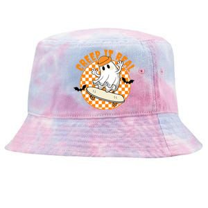 Creep It Real Skater Ghost Halloween Retro Tie-Dyed Bucket Hat