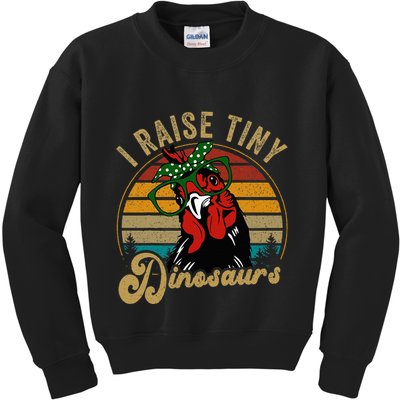 Chicken I Raise Tiny Dinosaurs Funny Mama Hen Farm Mom Kids Sweatshirt
