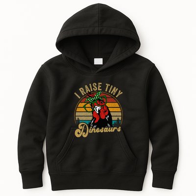 Chicken I Raise Tiny Dinosaurs Funny Mama Hen Farm Mom Kids Hoodie