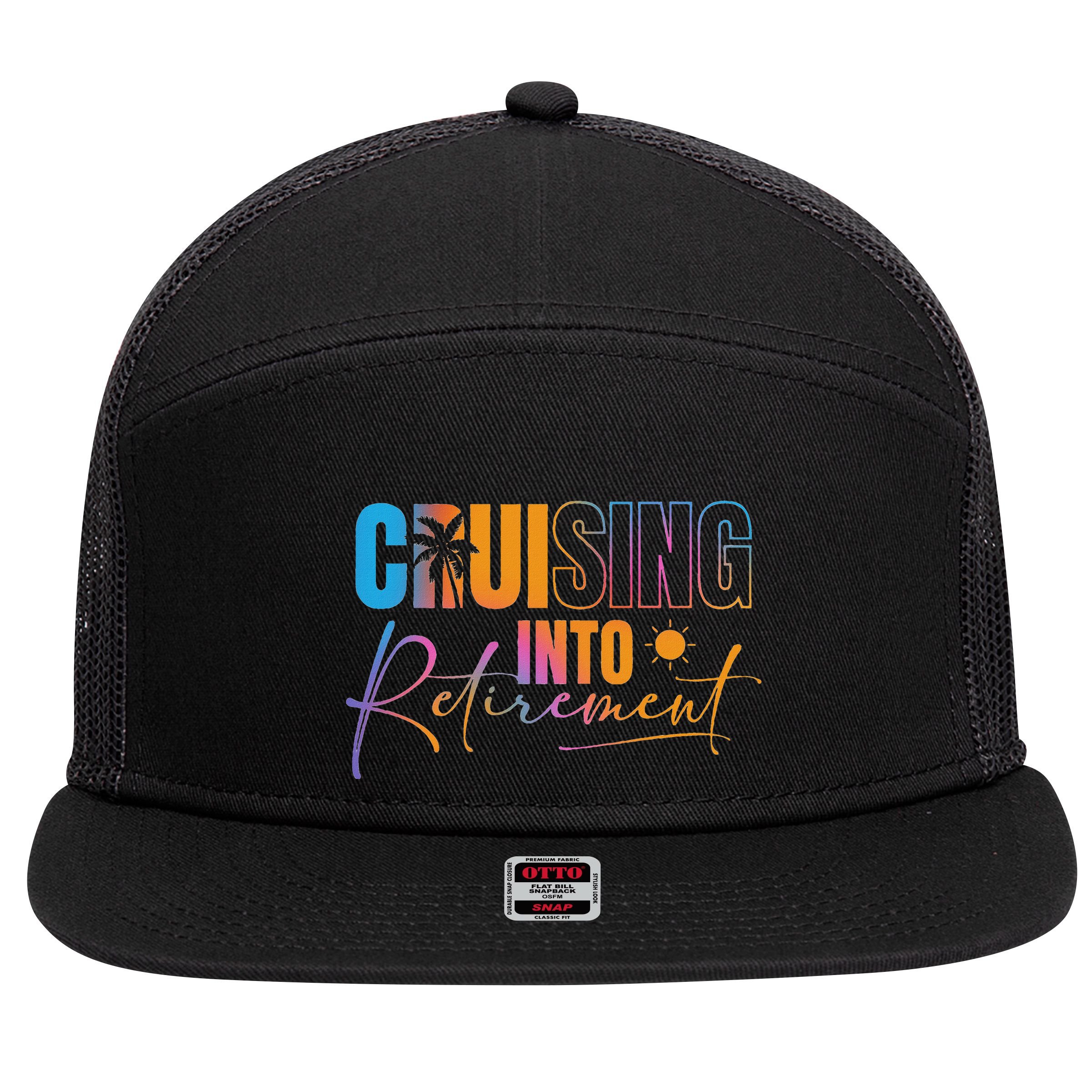 Cruising Into Retirement Journey Cruise Squad Family 7 Panel Mesh Trucker Snapback Hat
