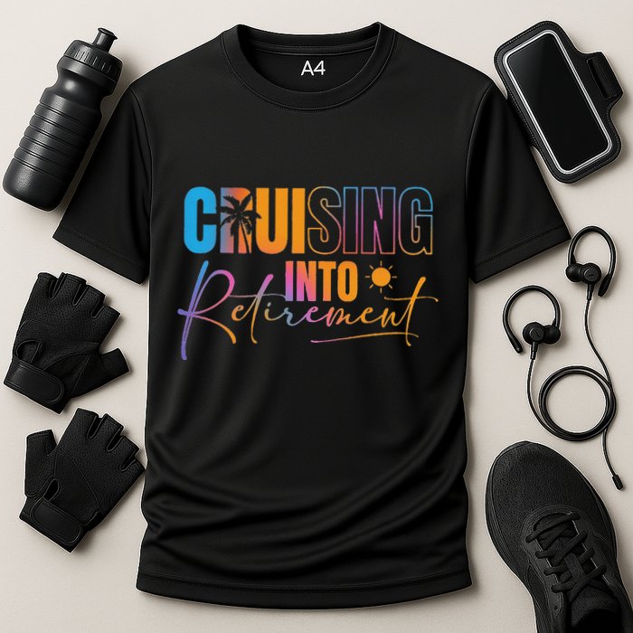 Cruising Into Retirement Journey Cruise Squad Family Cooling Performance Crew T-Shirt