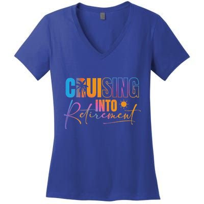 Cruising Into Retirement Journey Cruise Squad Family Women's V-Neck T-Shirt