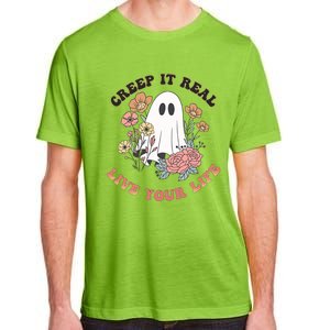 Creep It Real Live Your Life Cute Ghost Peace Love Halloween Gift Adult ChromaSoft Performance T-Shirt