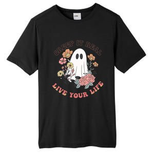 Creep It Real Live Your Life Cute Ghost Peace Love Halloween Gift Tall Fusion ChromaSoft Performance T-Shirt