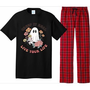 Creep It Real Live Your Life Cute Ghost Peace Love Halloween Gift Pajama Set