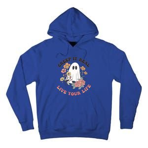 Creep It Real Live Your Life Cute Ghost Peace Love Halloween Gift Tall Hoodie