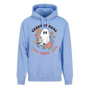 Creep It Real Live Your Life Cute Ghost Peace Love Halloween Gift Unisex Surf Hoodie