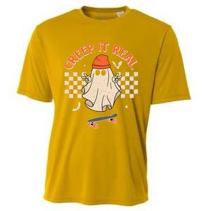 Creep It Real Skateboarding Ghost Retro Halloween Costume Cooling Performance Crew T-Shirt