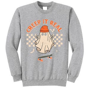 Creep It Real Skateboarding Ghost Retro Halloween Costume Sweatshirt