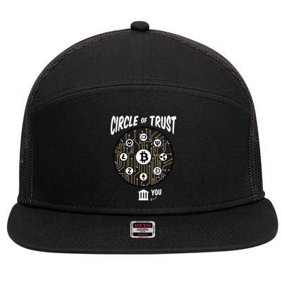 Circle Of Trust Cryptocurrency 7 Panel Mesh Trucker Snapback Hat