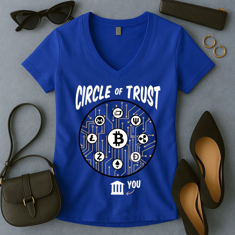 Circle Of Trust Cryptocurrency Women's V-Neck T-Shirt