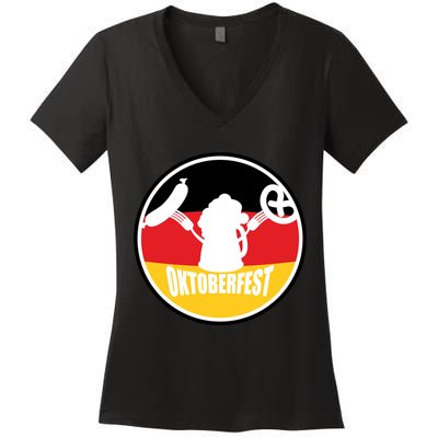 Circle Oktoberfest Logo Women's V-Neck T-Shirt