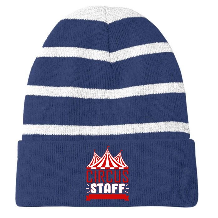 Circus Staff Funny Clown Movie Striped Beanie with Solid Band