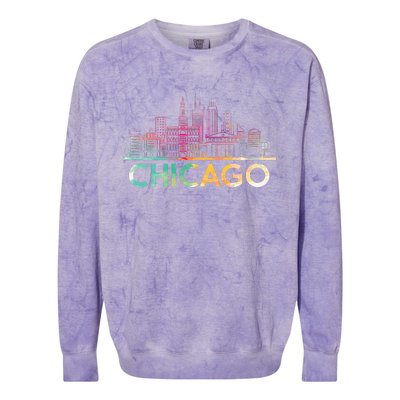 Chicago Illinois Skyline City Souvenir Colorblast Crewneck Sweatshirt