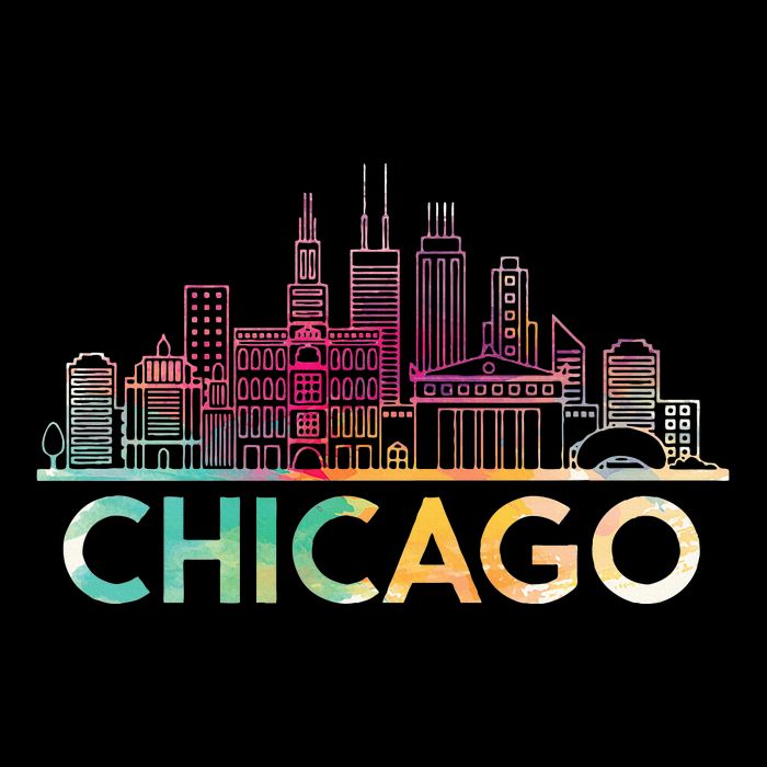 Chicago Illinois Skyline City Souvenir Doggie Tank
