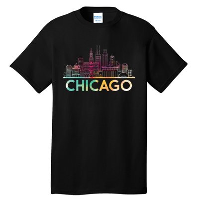 Chicago Illinois Skyline City Souvenir Tall T-Shirt