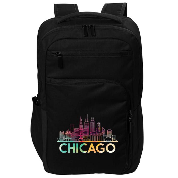 Chicago Illinois Skyline City Souvenir Impact Tech Backpack