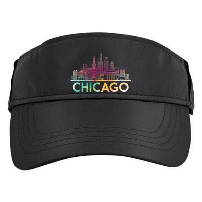 Chicago Illinois Skyline City Souvenir Adult Drive Performance Visor
