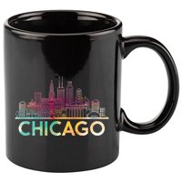 Chicago Illinois Skyline City Souvenir 11oz C Handle Ceramic Mug