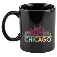 Chicago Illinois Skyline City Souvenir 11oz C Handle Ceramic Mug