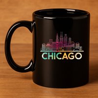 Chicago Illinois Skyline City Souvenir 11oz C Handle Ceramic Mug