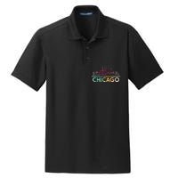 Chicago Illinois Skyline City Souvenir Dry Zone Grid Polo