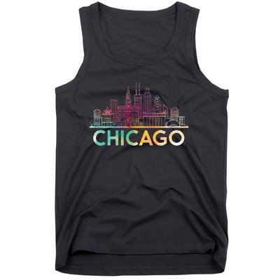 Chicago Illinois Skyline City Souvenir Tank Top