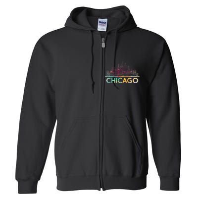 Chicago Illinois Skyline City Souvenir Full Zip Hoodie