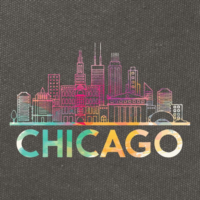Chicago Illinois Skyline City Souvenir Cotton Canvas Backpack