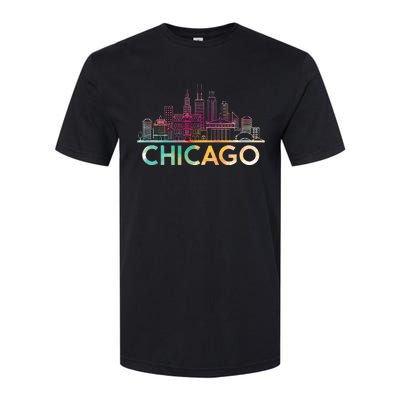 Chicago Illinois Skyline City Souvenir Softstyle CVC T-Shirt