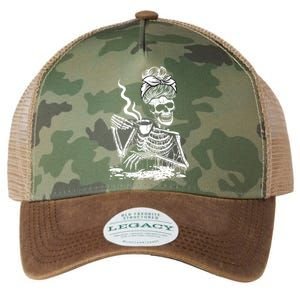 Coffee Ing Skeleton Lazy Diy Halloween Costume Gift Legacy Tie Dye Trucker Hat