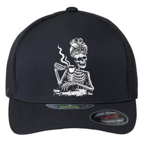 Coffee Ing Skeleton Lazy Diy Halloween Costume Gift Flexfit Unipanel Trucker Cap