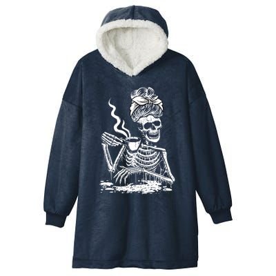 Coffee Ing Skeleton Lazy Diy Halloween Costume Gift Hooded Wearable Blanket