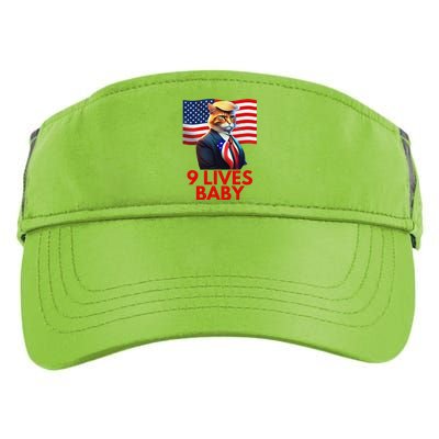 Cat In Suite With Trump Hair American Flag Nine Lives Baby Adult Drive Performance Visor