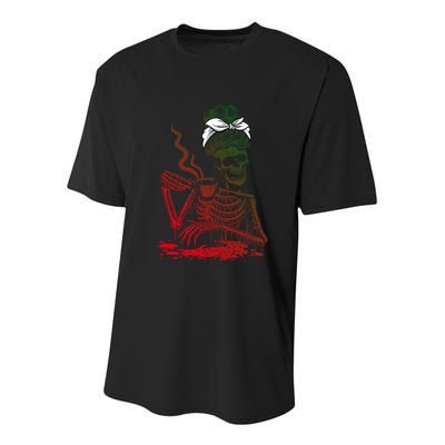 Coffee Ing Skeleton Lazy Diy Halloween Costume Gift Youth Performance Sprint T-Shirt