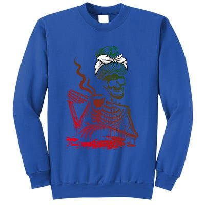 Coffee Ing Skeleton Lazy Diy Halloween Costume Gift Sweatshirt