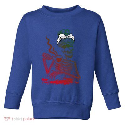 Coffee Ing Skeleton Lazy Diy Halloween Costume Gift Toddler Sweatshirt