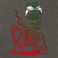 Coffee Ing Skeleton Lazy Diy Halloween Costume Gift Cotton Canvas Backpack