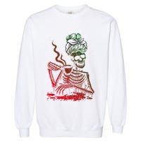 Coffee Ing Skeleton Lazy Diy Halloween Costume Gift Garment-Dyed Sweatshirt