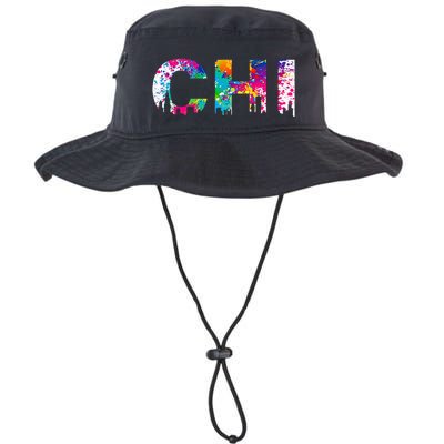 CHI Illinois Skyline Color Paint Splash Rainbow Chicago City Bucket Hat