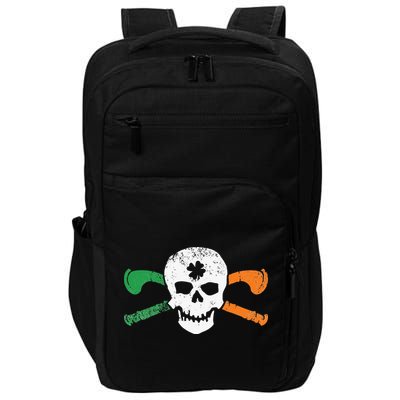Colorful Irish Skull & Cross Shillelagh Clubs Shamrock Impact Tech Backpack