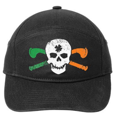 Colorful Irish Skull & Cross Shillelagh Clubs Shamrock 7-Panel Snapback Hat