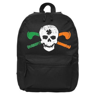Colorful Irish Skull & Cross Shillelagh Clubs Shamrock 16 in Basic Backpack