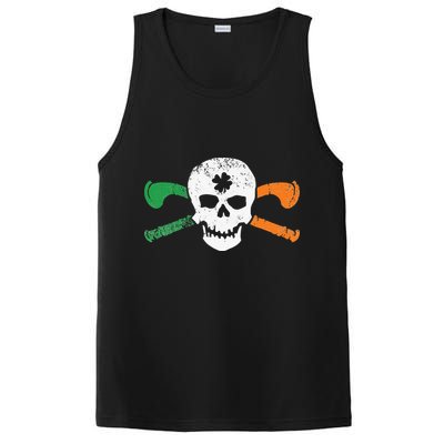 Colorful Irish Skull & Cross Shillelagh Clubs Shamrock PosiCharge Competitor Tank
