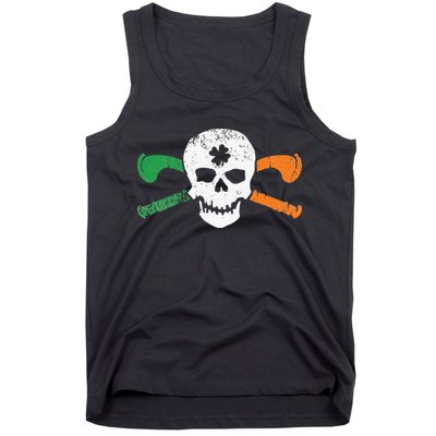 Colorful Irish Skull & Cross Shillelagh Clubs Shamrock Tank Top