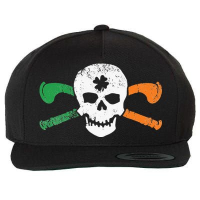 Colorful Irish Skull & Cross Shillelagh Clubs Shamrock Wool Snapback Cap